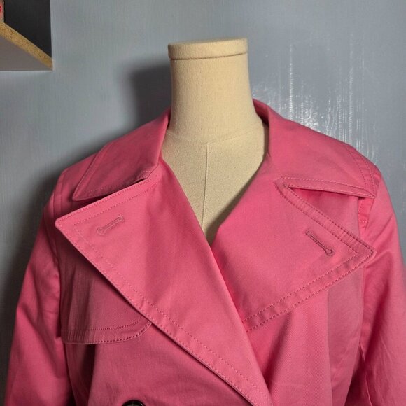 Talbots Petite Large Bright Pink Collared Button Up Longsleeve Blazer Jacket - Picture 4 of 14